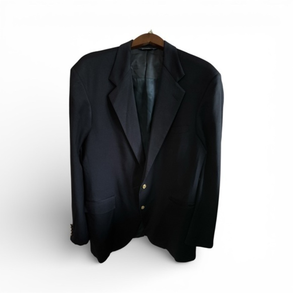 Ralph Lauren Navy Men's Blazer Suit Jacket with Golden Eagle Buttons Preppy Used